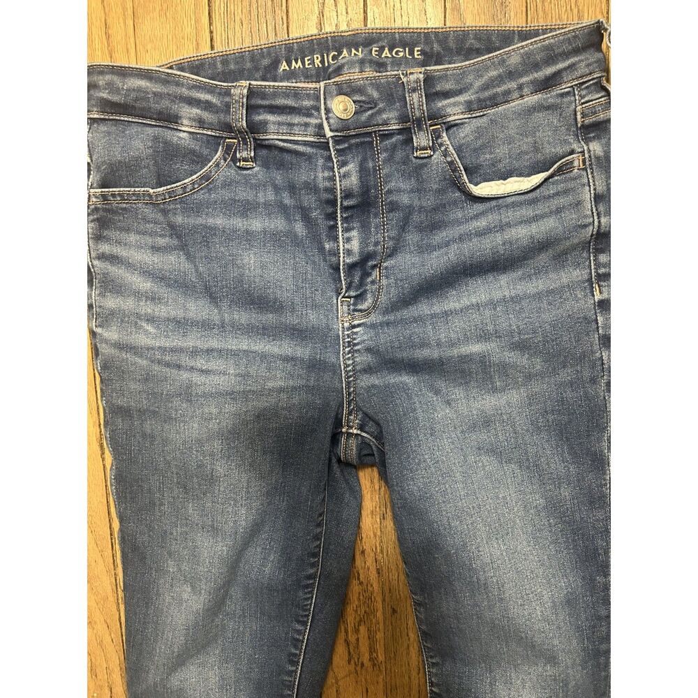 American Eagle Next Level Stretch Skinny Jeans Women's Size 10 Regular Blue - Picture 3 of 9